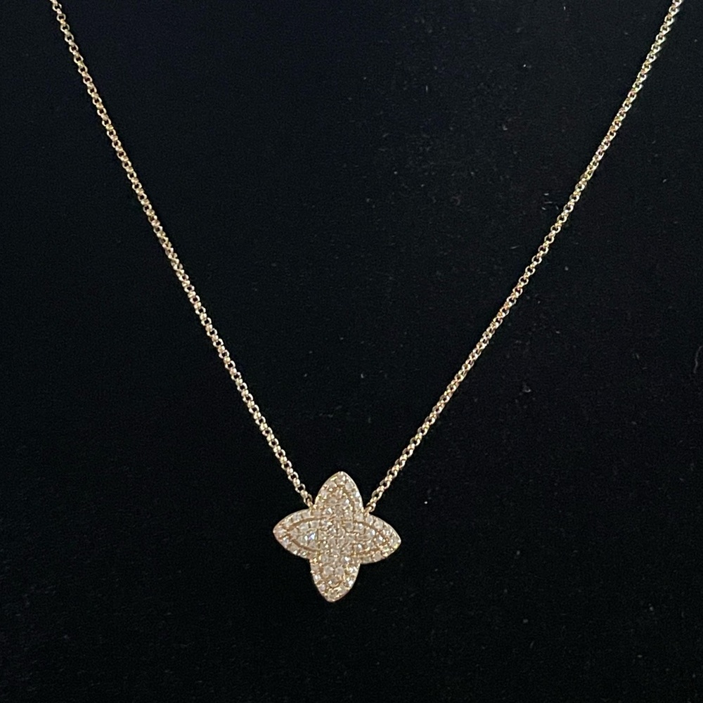 Effy 14K Yellow Gold Flower Diamond Necklace